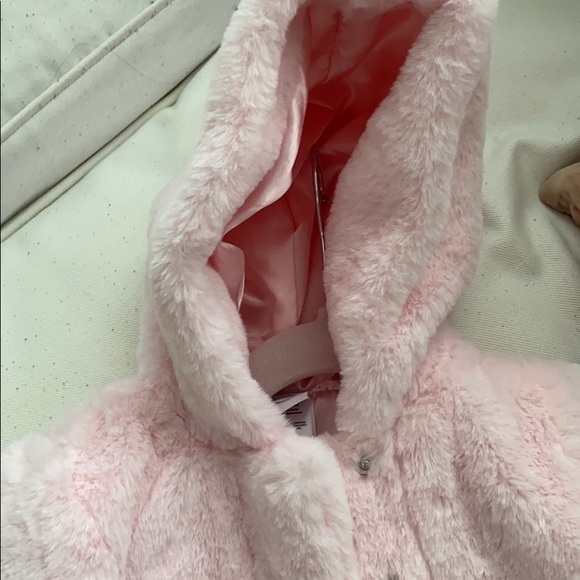 Hooded Pink Faux Fur Jacket - Picture 2 of 3